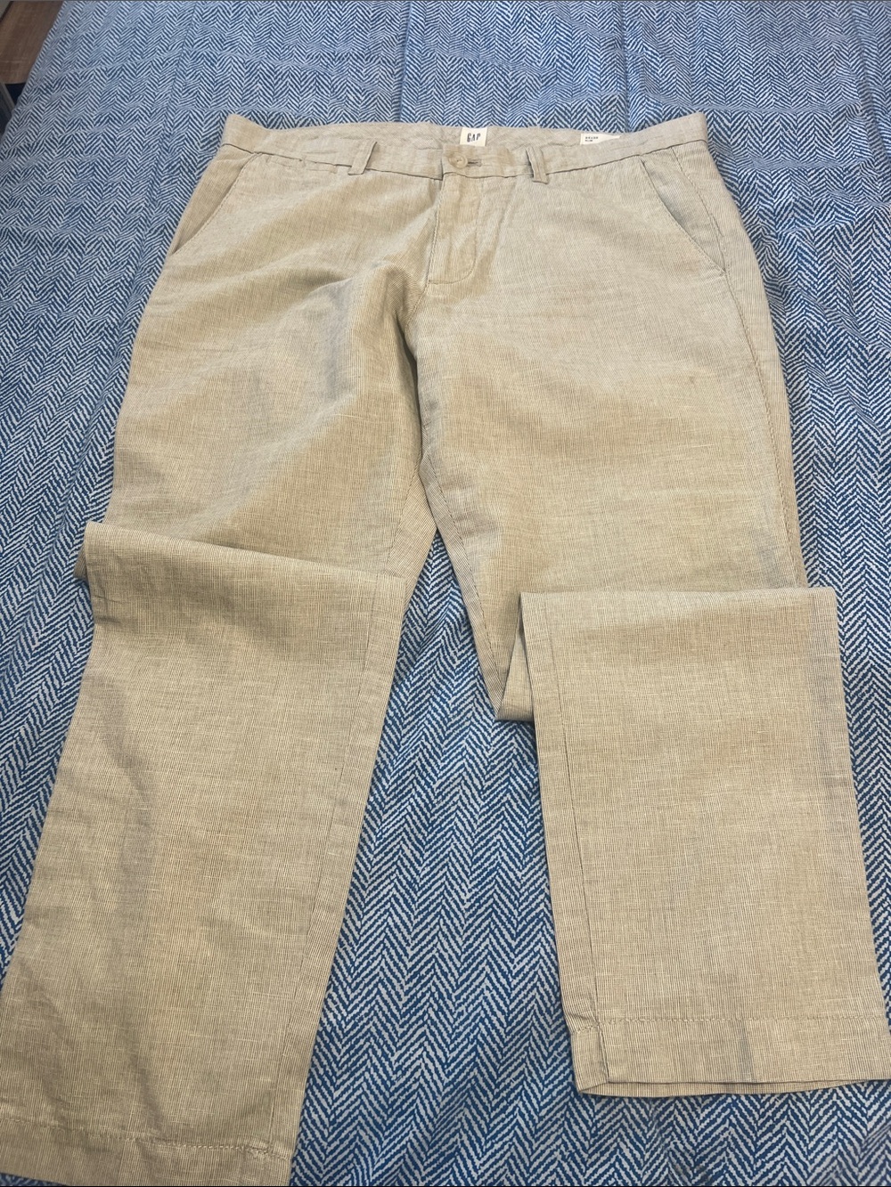 GAP Men's Light Tan Linen-Blend Chinos